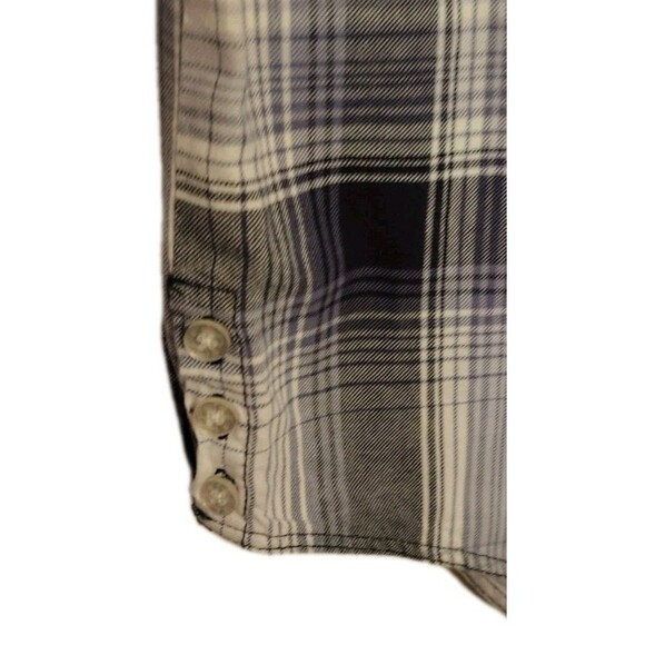 Born Fly Men's Size 2XL Button Fray Short Sleeve Pocket Stay Fly Embroidered - Picture 3 of 10